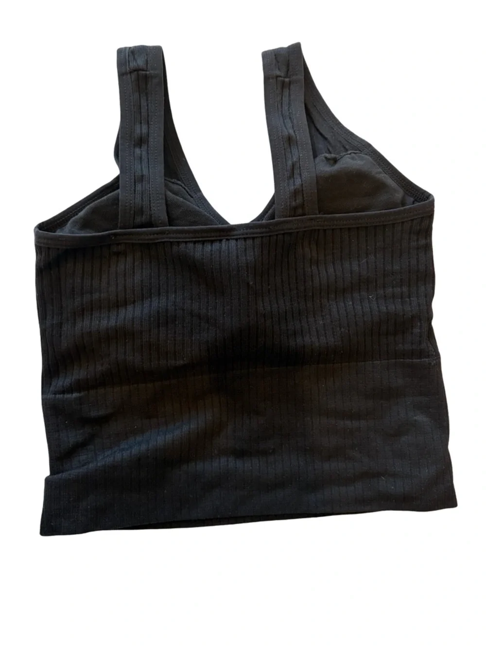 NWOT Black Ribbed Tank Top Padded Bralette Small - Picture 8 of 9
